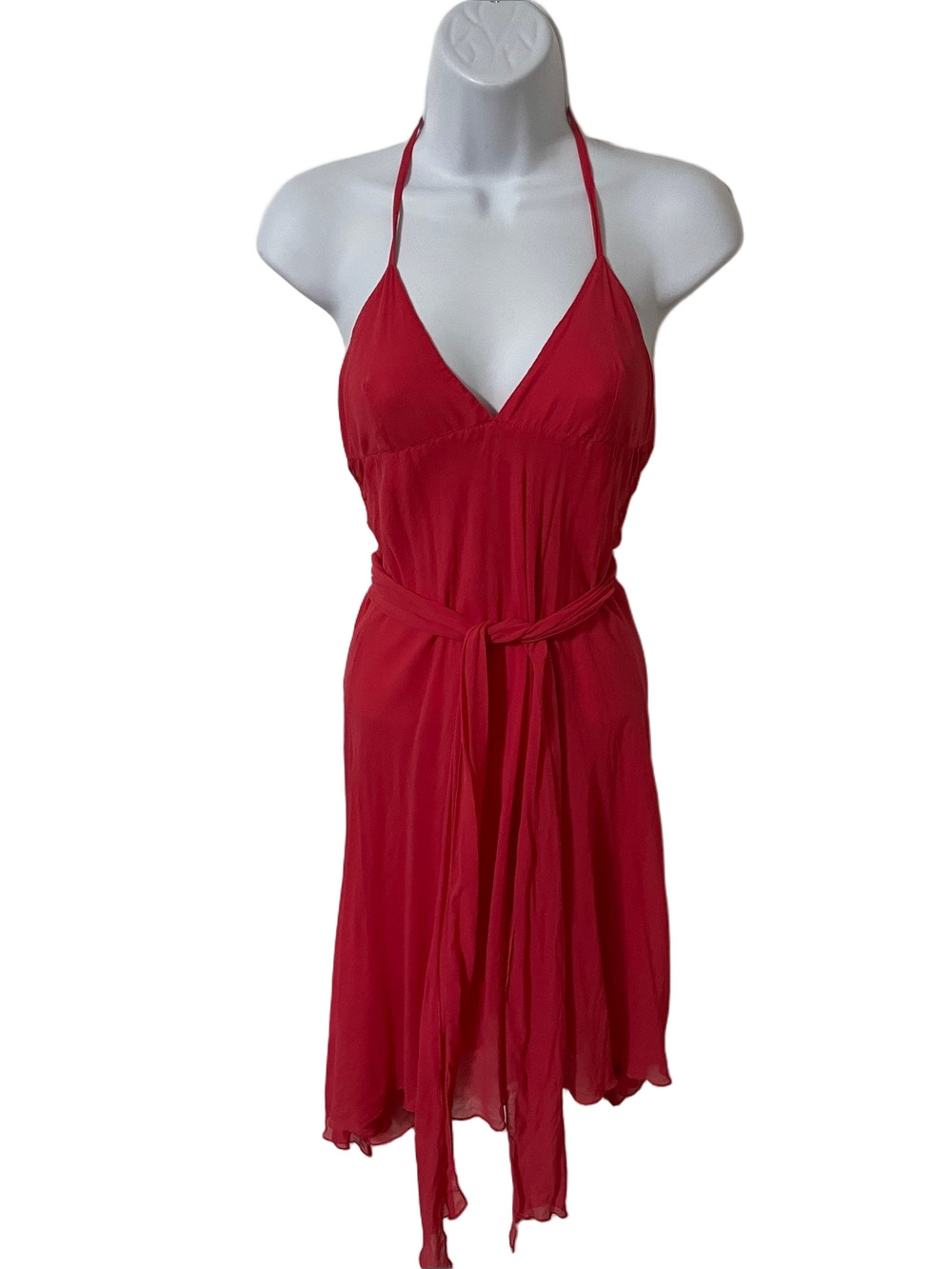 Patrizia Pepe Silk Coral Colour Dress Size 40